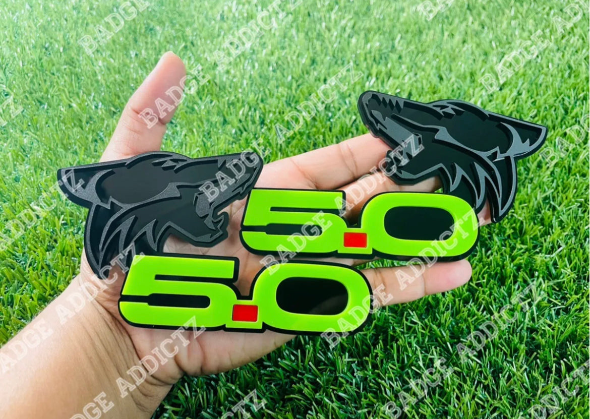 Coyote 5.0 Emblem Badges Racing Fast Car