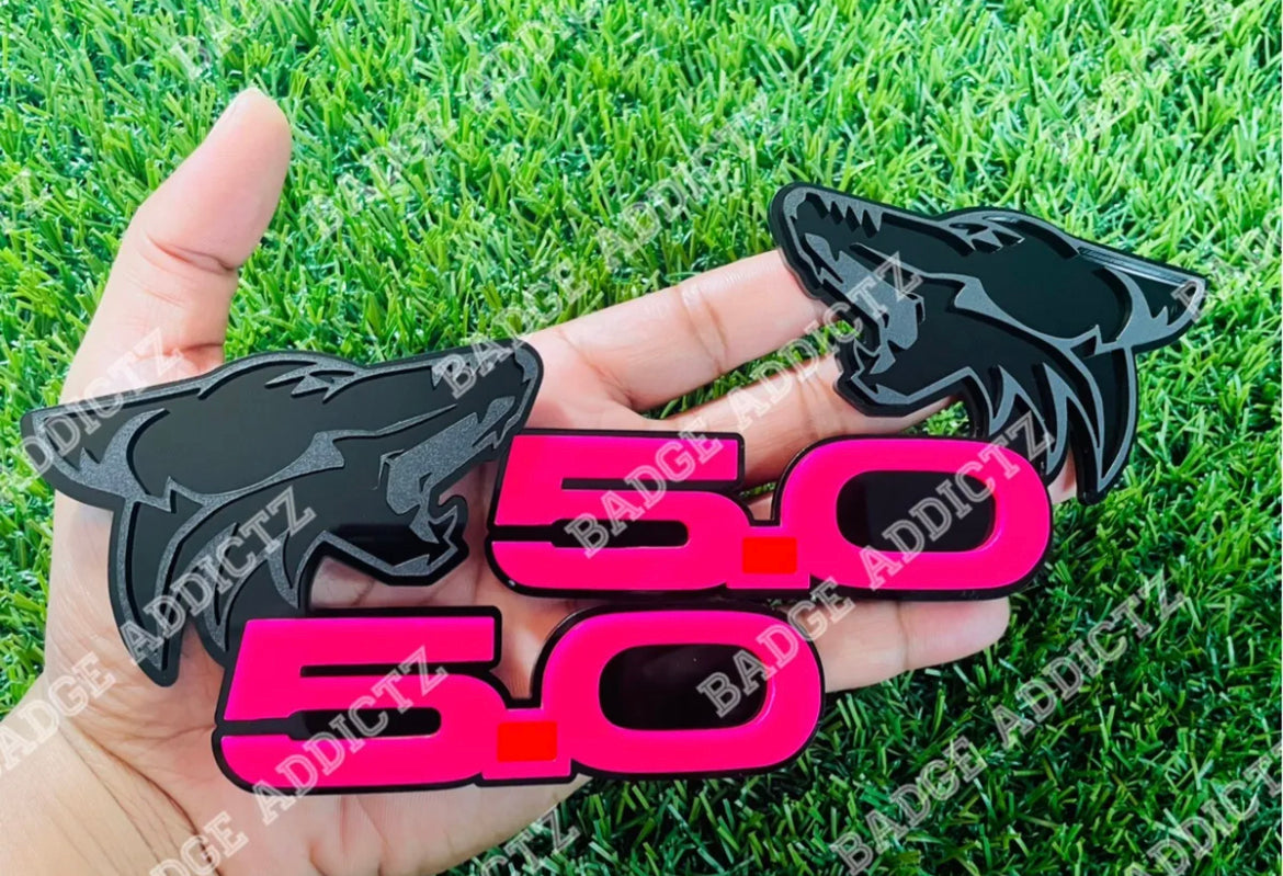 Coyote 5.0 Emblem Badges Racing Fast Car