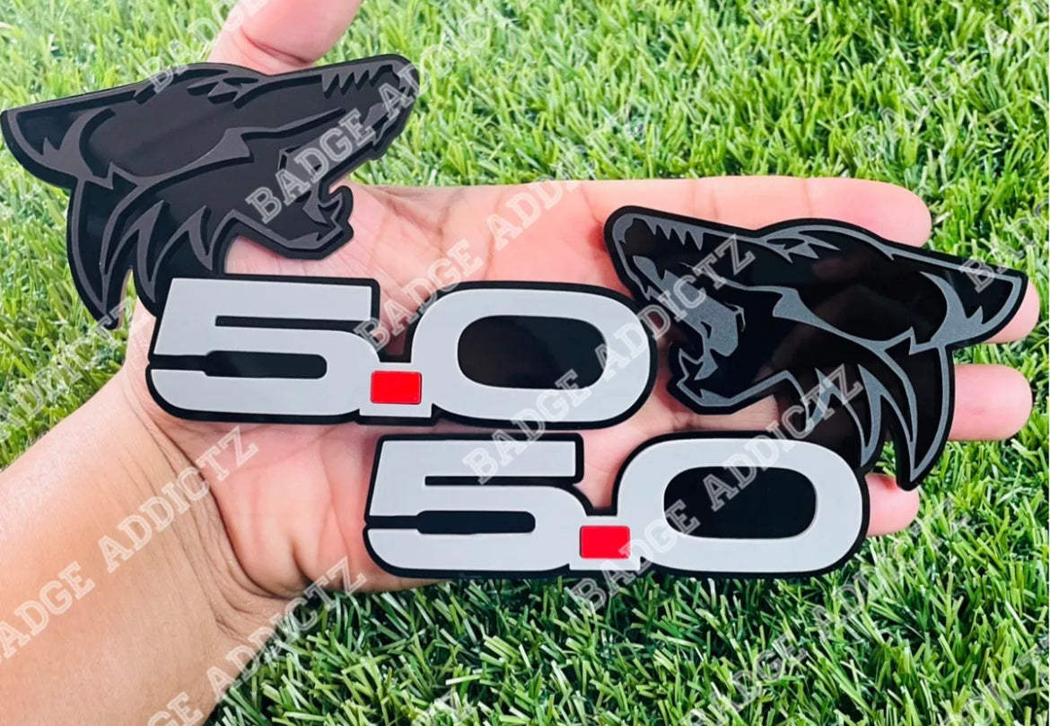 Coyote 5.0 Emblem Badges Racing Fast Car