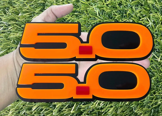 5.0 Emblem Badges Set of (2) Racing Aggressive