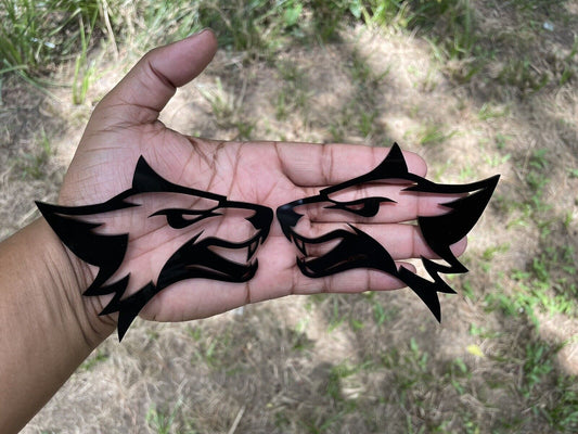 Angry FOX Car Emblem Badge Black Custom New