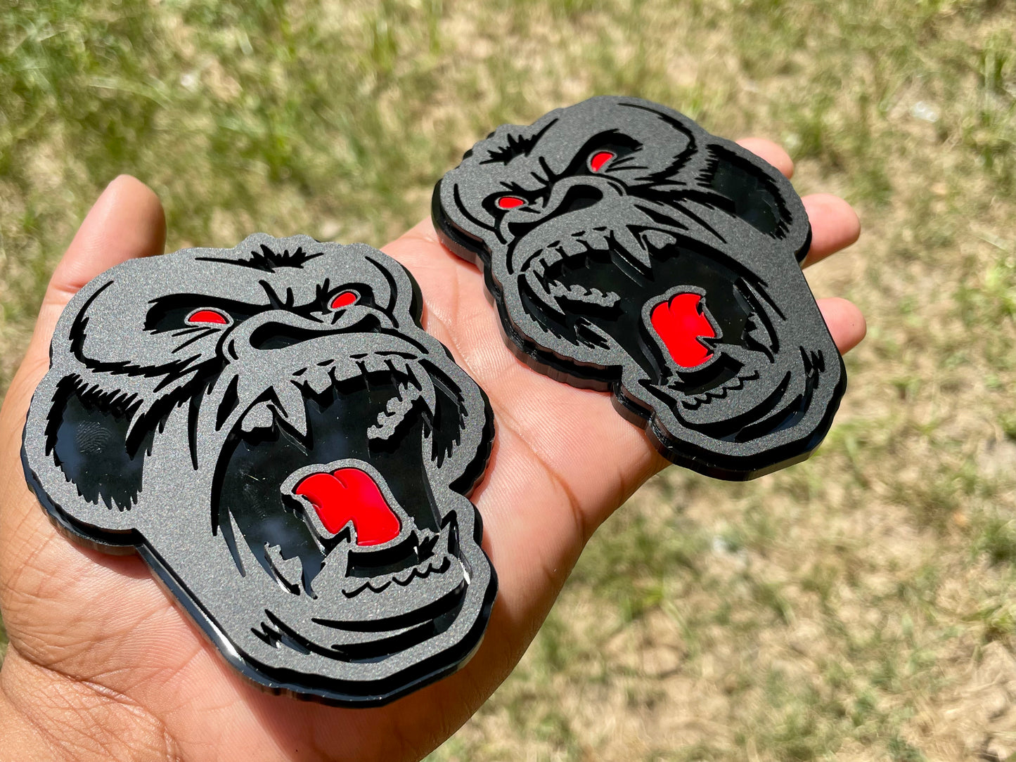 Red Eye Angry Gorilla Ape Emblem Badges Custom New.