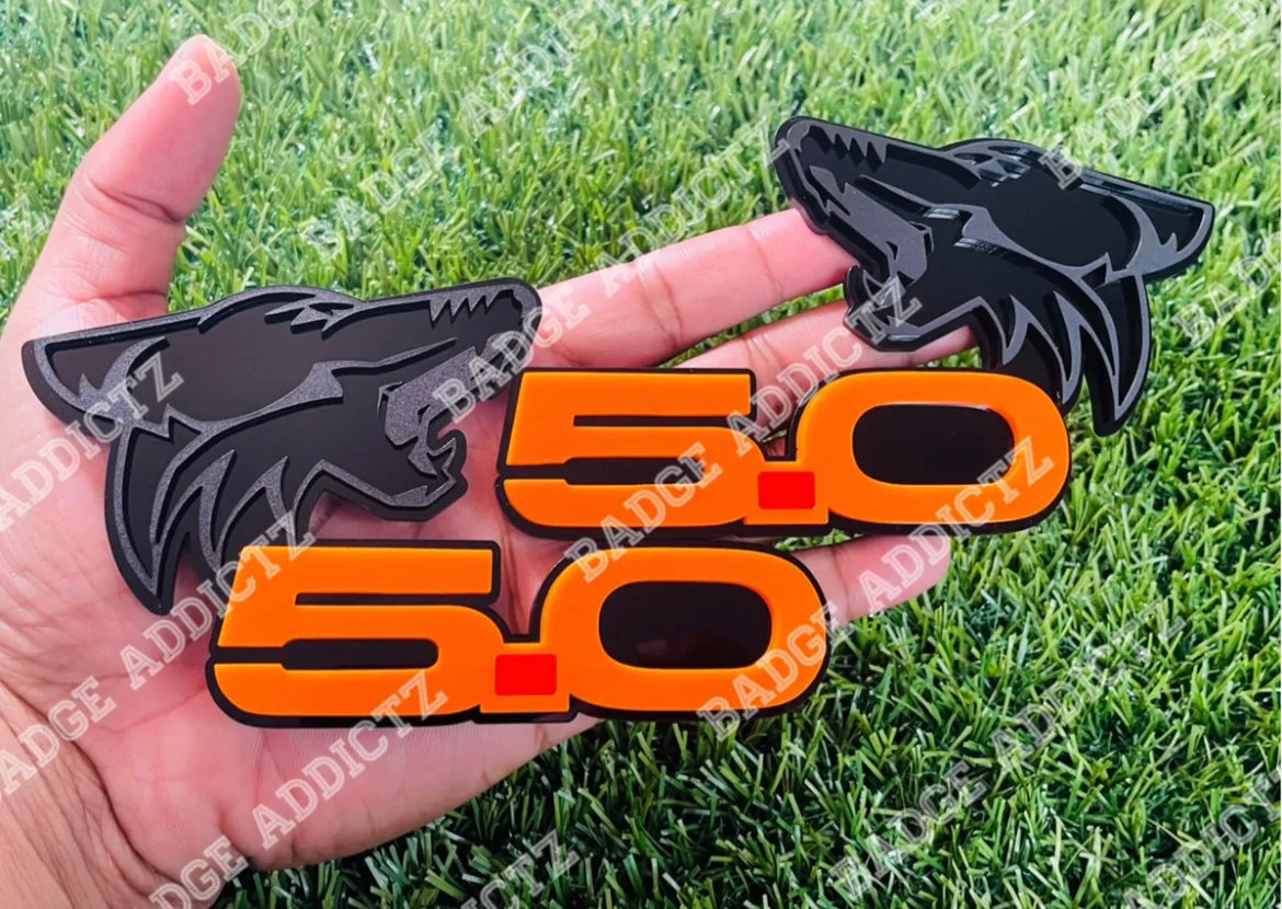 Coyote 5.0 Emblem Badges Racing Fast Car