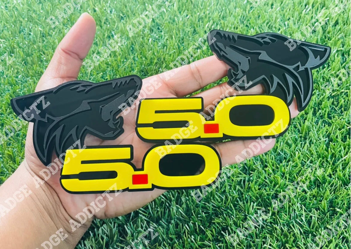 Coyote 5.0 Emblem Badges Racing Fast Car